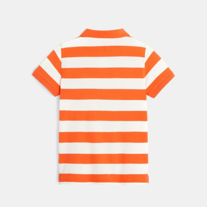 Avis Polo piqué rayé bicolore orange garçon OKAIDI 3