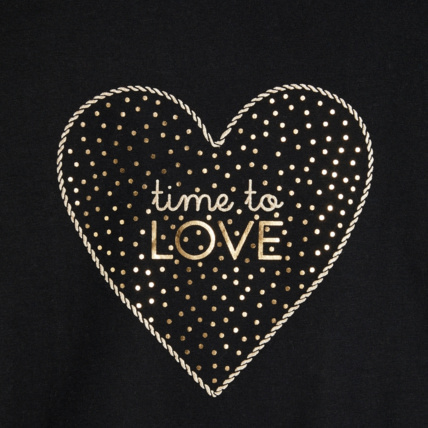 Avis T-shirt à message "time to love" noir fille OKAIDI 3