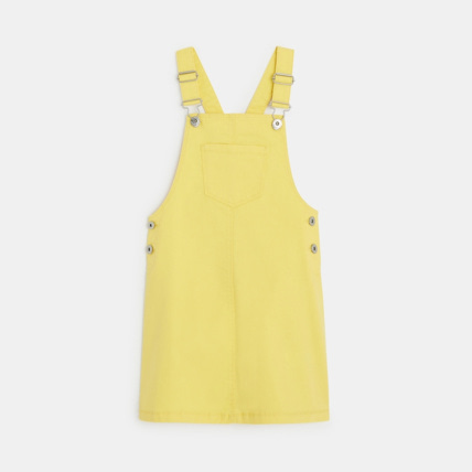 Avis Robe-salopette en toile unie jaune fille OKAIDI 2