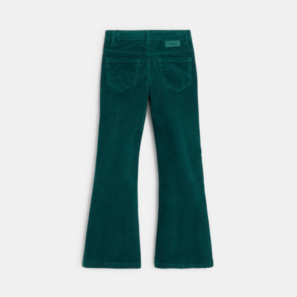 Avis Pantalon évasé en velours côtelé vert fille OKAIDI 4