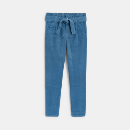 Avis Pantalon carrot en velours bleu fille OKAIDI 1