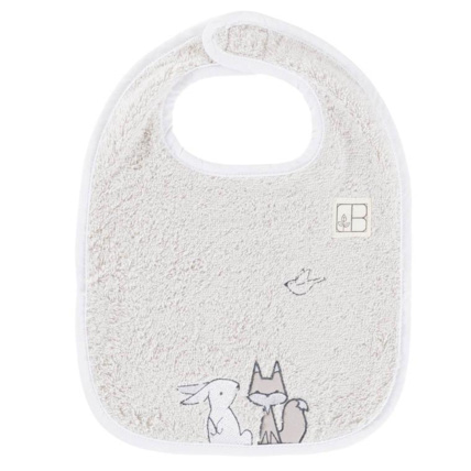 Avis Mini bavoir bouclette de coton biologique brodé animaux Imagine CARRE BLANC 1
