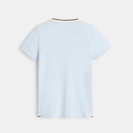 Avis T-shirt maille piquée rayures oiseaux brodés bleu garçon OKAIDI 4
