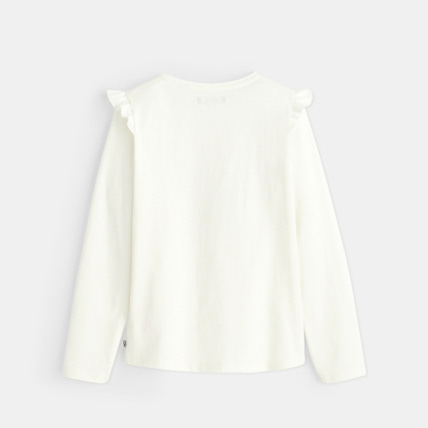 Avis T-shirt à épaules volantées blanc fille OKAIDI 3