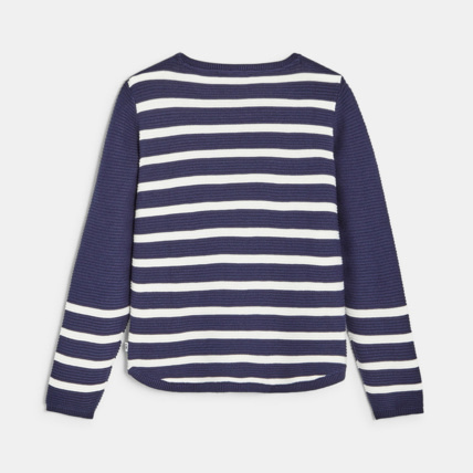 Avis Pull rayé petit cœur bleu fille OKAIDI 3