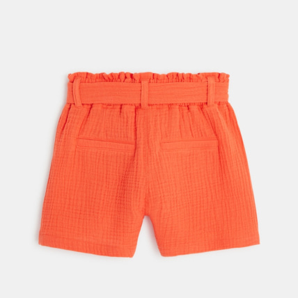 Avis Short en gaze de coton orange fille OKAIDI 3