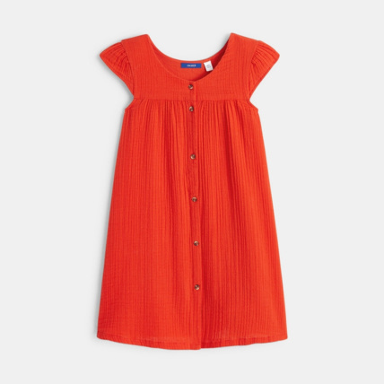 Avis Robe en gaze de coton rouge fille OKAIDI 2