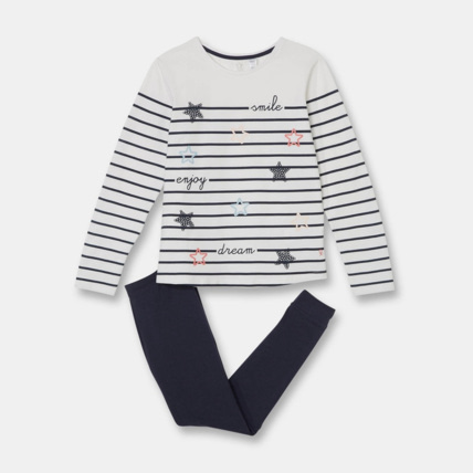 Avis Pyjama 2 pièces en jersey bleu fille OKAIDI 1