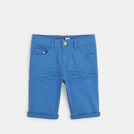 Avis Bermuda slim en toile hyper-stretch bleu garçon OKAIDI 1