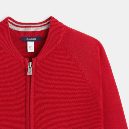 Avis Gilet teddy zippé en maille fine rouge garçon OKAIDI 2