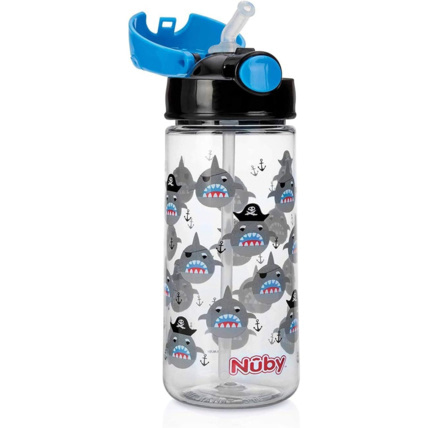 Avis Gobelet paille souple et bouton push en tritan 540ml NUBY 2