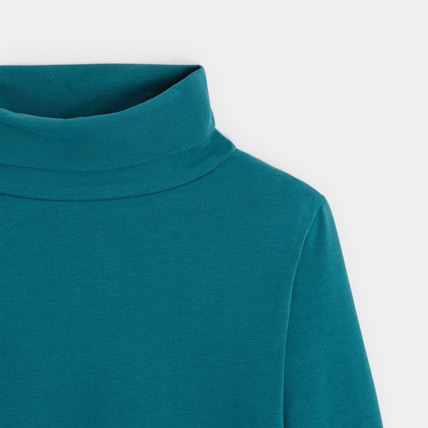 Avis T-shirt col roulé manches longues turquoise garçon OKAIDI 2