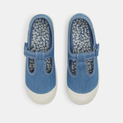 Avis Ballerines toile forme salomé bleues fille OKAIDI 2