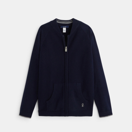 Avis Gilet teddy zippé en maille fine bleu garçon OKAIDI 1