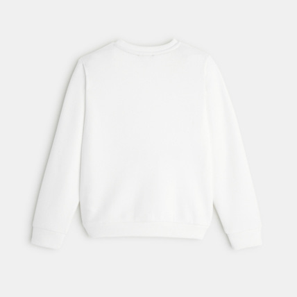 Avis Sweat-shirt en molleton motif oiseau blanc fille OKAIDI 3