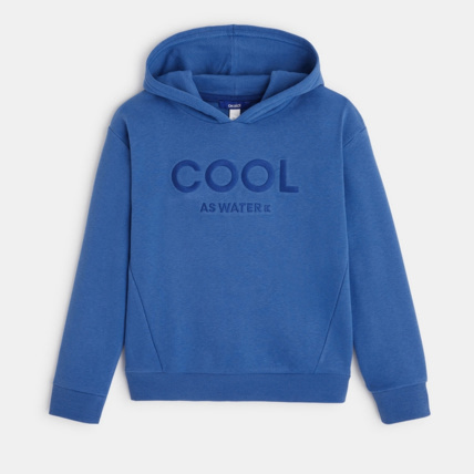 Avis Sweat-shirt à capuche à message bleu garçon OKAIDI 1