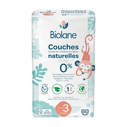 Biolane Couche Naturelle Taille 1 28 unités - Toilette de bébé - Achat  moins cher