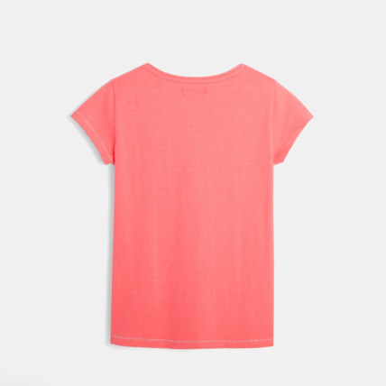 Avis T-shirt uni à liseré brillant rose fille OKAIDI 2