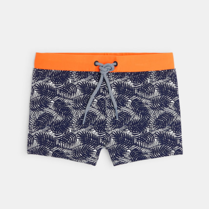 Avis Boxer de bain imprimé feuillage bleu garçon OKAIDI 1