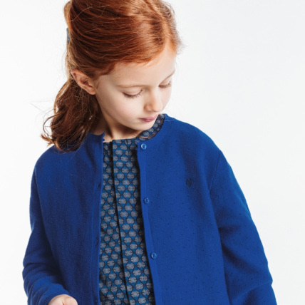 Avis Gilet ajouré bleu fille OKAIDI 1