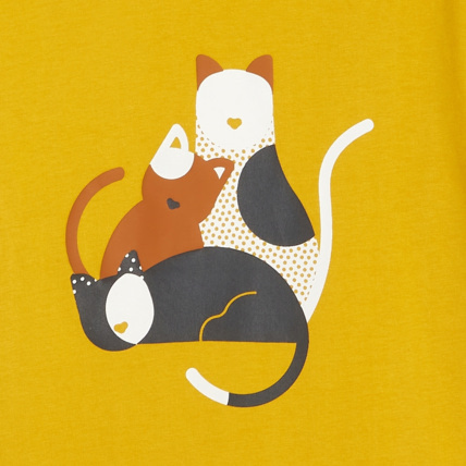 Avis Pyjama 2 pièces en jersey motif chat jaune fille OKAIDI 3