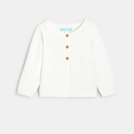 Avis Gilet maille tricot effet pointelle blanc OBAÏBI 1