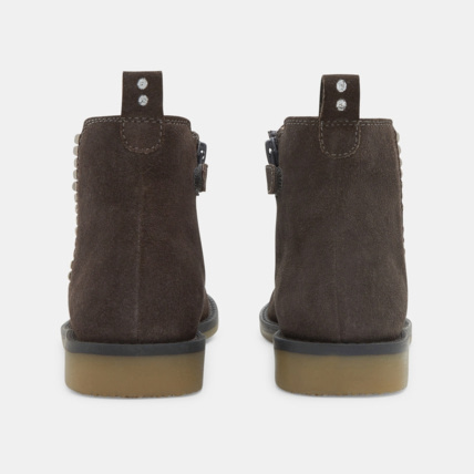 Avis Boots chelsea croûte de cuir festonnées grises fille OKAIDI 4