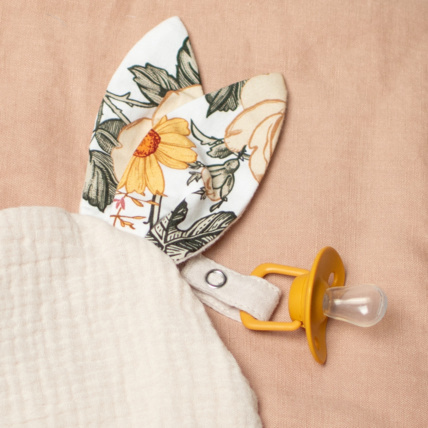 Avis Doudou lapin attache tétine en gaze de coton Néo Vintage Sevira Kids 3