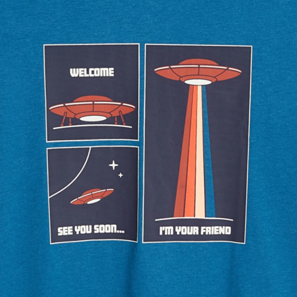 Avis T-shirt à motif science-fiction bleu garçon OKAIDI 3