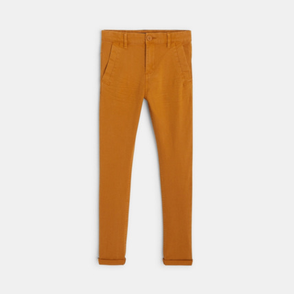 Avis Pantalon chino en twill de coton uni beige garçon OKAIDI 1