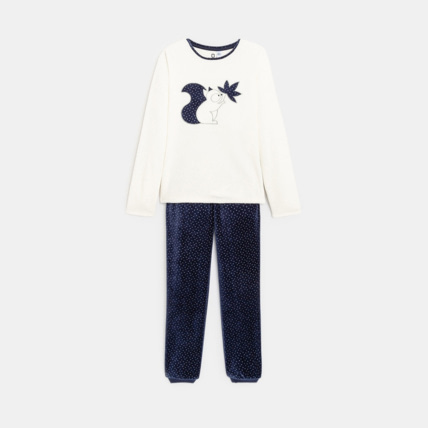 Pyjama en velours motif ecureuil bleu fille OKAIDI Comparateur Avis Prix