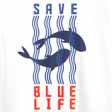 Avis T-shirt coton bio à motif marin blanc garçon OKAIDI 2