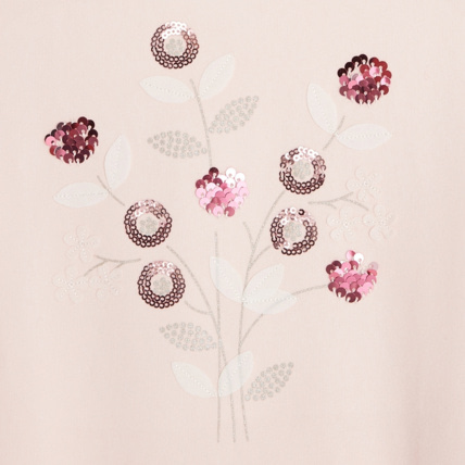 Avis T-shirt à motif bouquet brodé de sequins rose fille OKAIDI 3