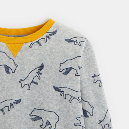 Avis Pyjama en velours éponge motifs animaux gris garçon OKAIDI 2
