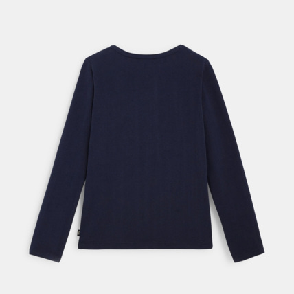 Avis T-shirt coton bio à motif 3D flocons bleu fille OKAIDI 3