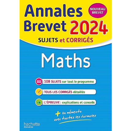 Avis Annales BREVET 2024 - Maths Hachette Éducation 1