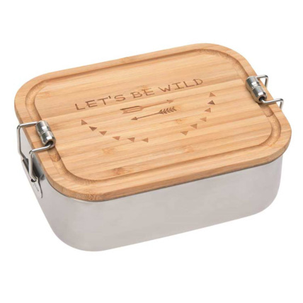 Avis Boîte à goûter en inox et bambou Adventure LÄSSIG 1