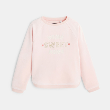 Avis Sweat-shirt manches longues en velours moelleux rose fille OKAIDI 2