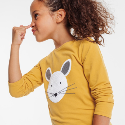 Avis T-shirt à motif animal jaune fille OKAIDI 1