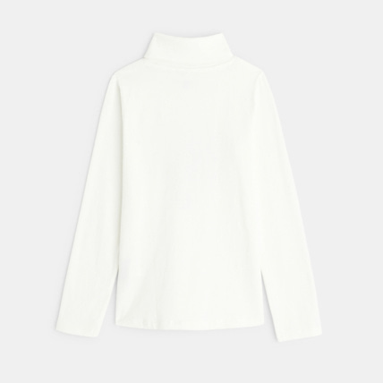 Avis T-shirt col roulé motif cœur blanc fille OKAIDI 3