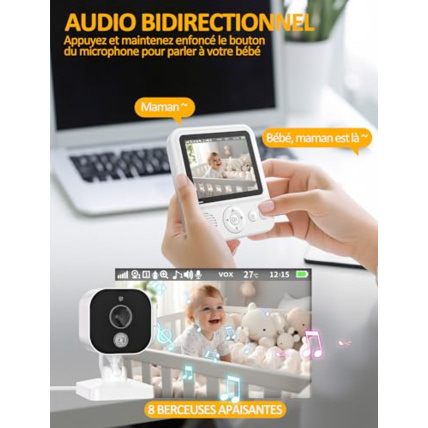 Avis Babyphone vidéo 2.8 pouces OBVHNUA 8