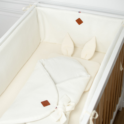 Avis Tour de lit universel en gaze de coton Nid d'abeille Sevira Kids 4