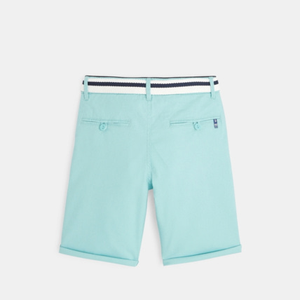 Avis Bermuda slim en toile + ceinture bleu garçon OKAIDI 3