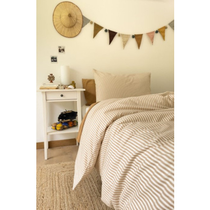 Avis Housse de couette Percale de Coton Bio rayé 1 personne KADOLIS 1