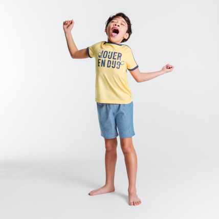Avis Pyjama d'été à message jaune garçon OKAIDI 1
