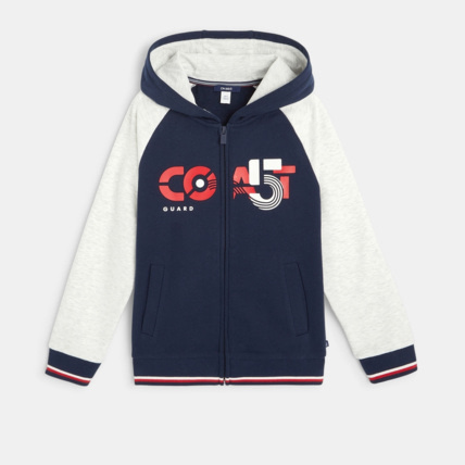 Avis Sweat zippé à capuche bicolore bleu garçon OKAIDI 1