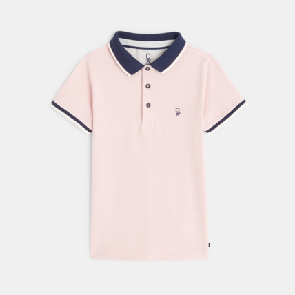 Avis Polo uni manches courtes rose garçon OKAIDI 1