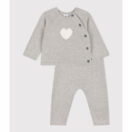 Avis Ensemble 2 pièces en tricot laine et coton Coeur gris Petit Bateau 4