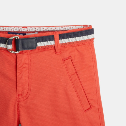 Avis Bermuda toile fantaisie et ceinture sangle rouge garçon OKAIDI 4