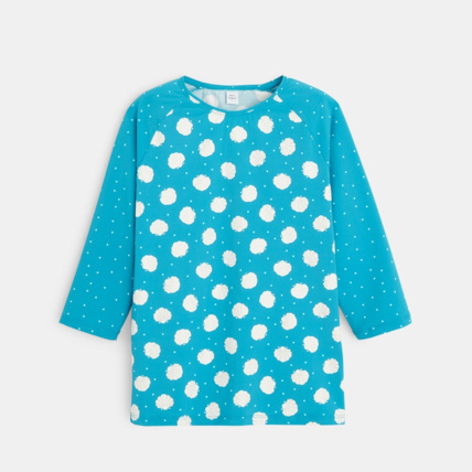 Avis T-shirt anti UV pois et coquillages bleu fille OKAIDI 1